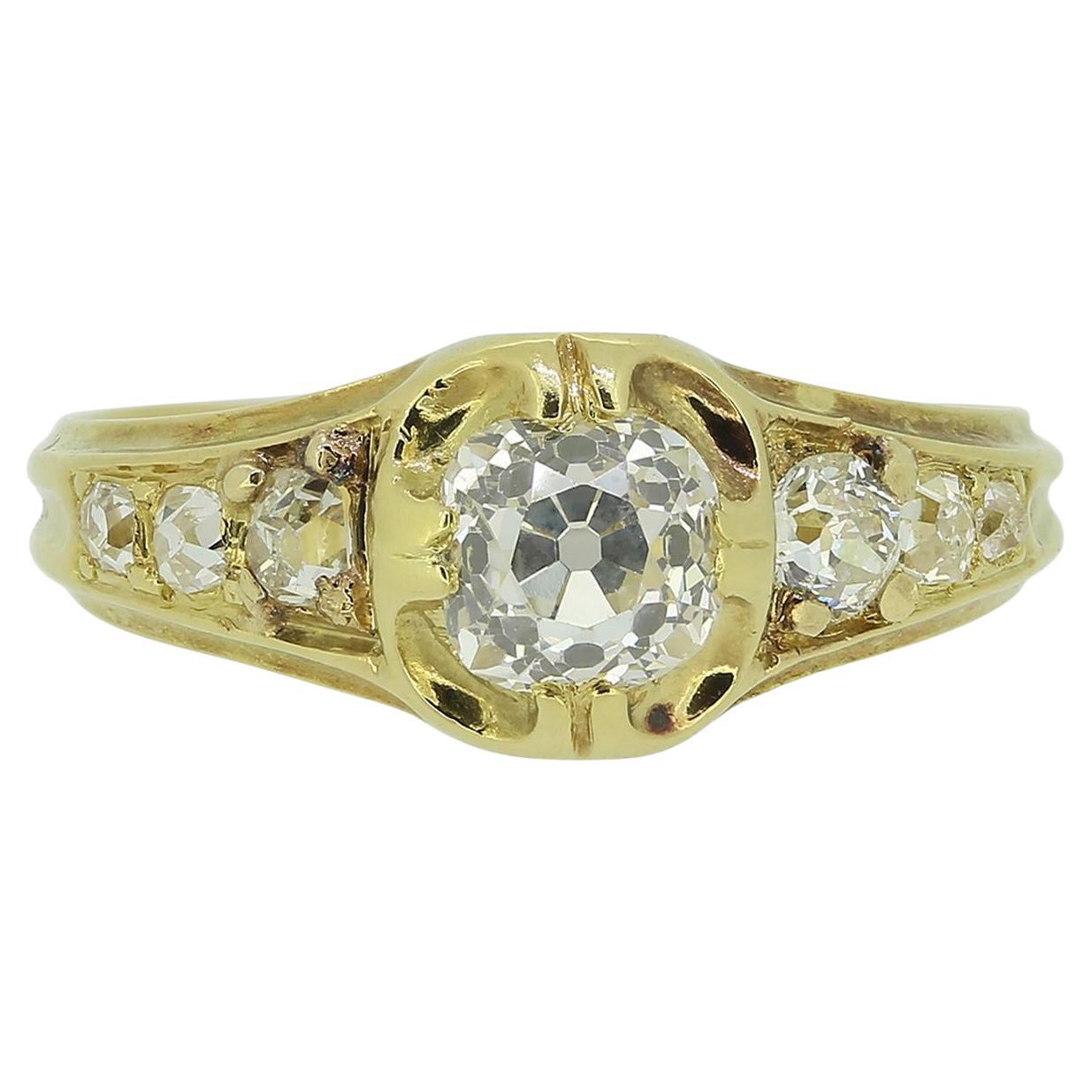 Anello vittoriano con diamante da 0,85 carati