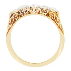 Victorian 0.85ct Diamond Five Stone Ring, c.1880s