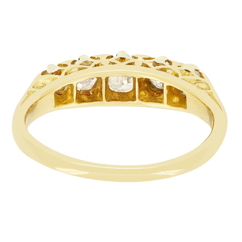 Viktorianischer 0,85ct Diamant-Fünf-Stein-Ring, um 1880 im Zustand „Gut“ im Angebot in London, GB