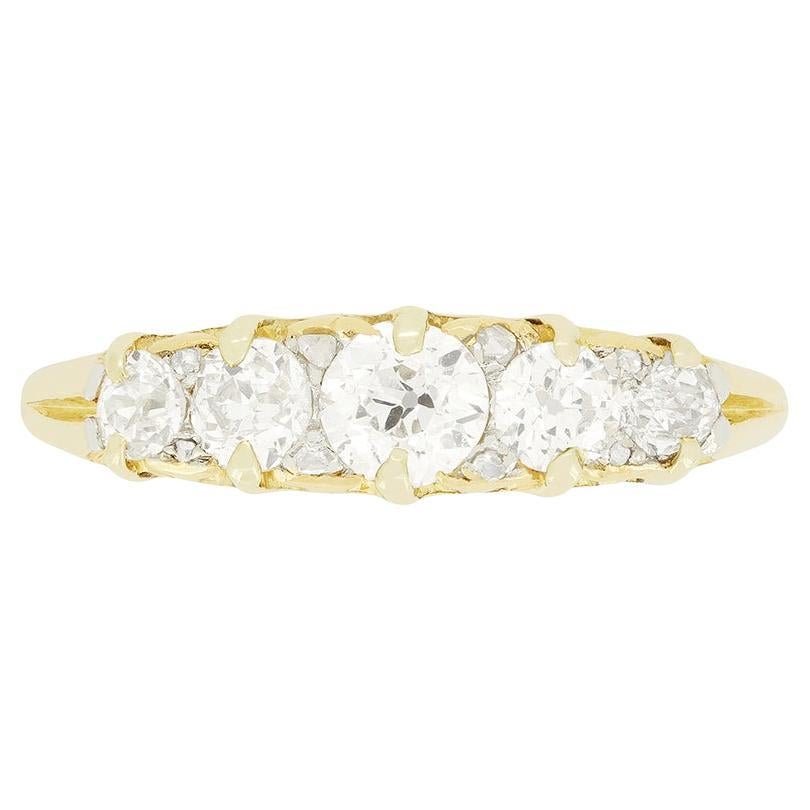 Bague victorienne de 0,85ct Diamond Five Stone Ring, c.1880s