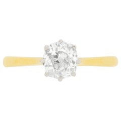 Victorian 0.88 Carat Diamond Solitaire Engagement Ring, circa 1880s