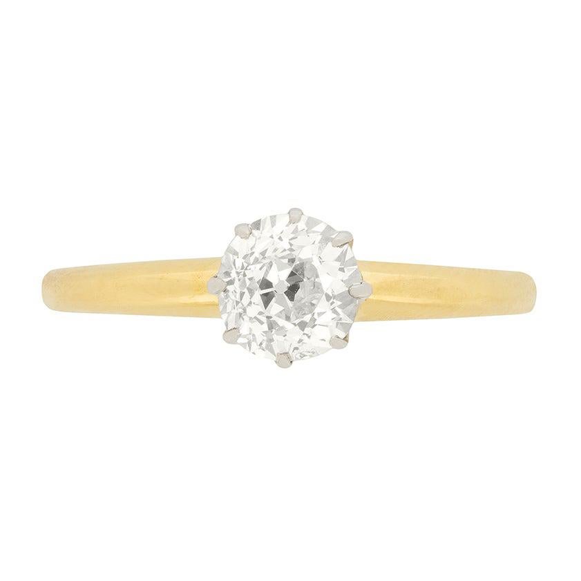 Victorian 0.88ct Diamond Solitaire Engagement Ring, c.1880s