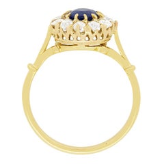 Victorian 0.90ct Sapphire and Diamond Cluster Ring, circa 1880s