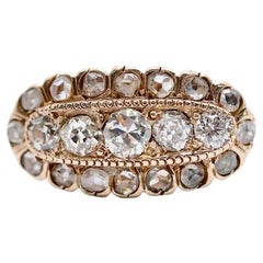 Antique Victorian 0.92ctw Diamond Cluster Ring in 14K Yellow Gold