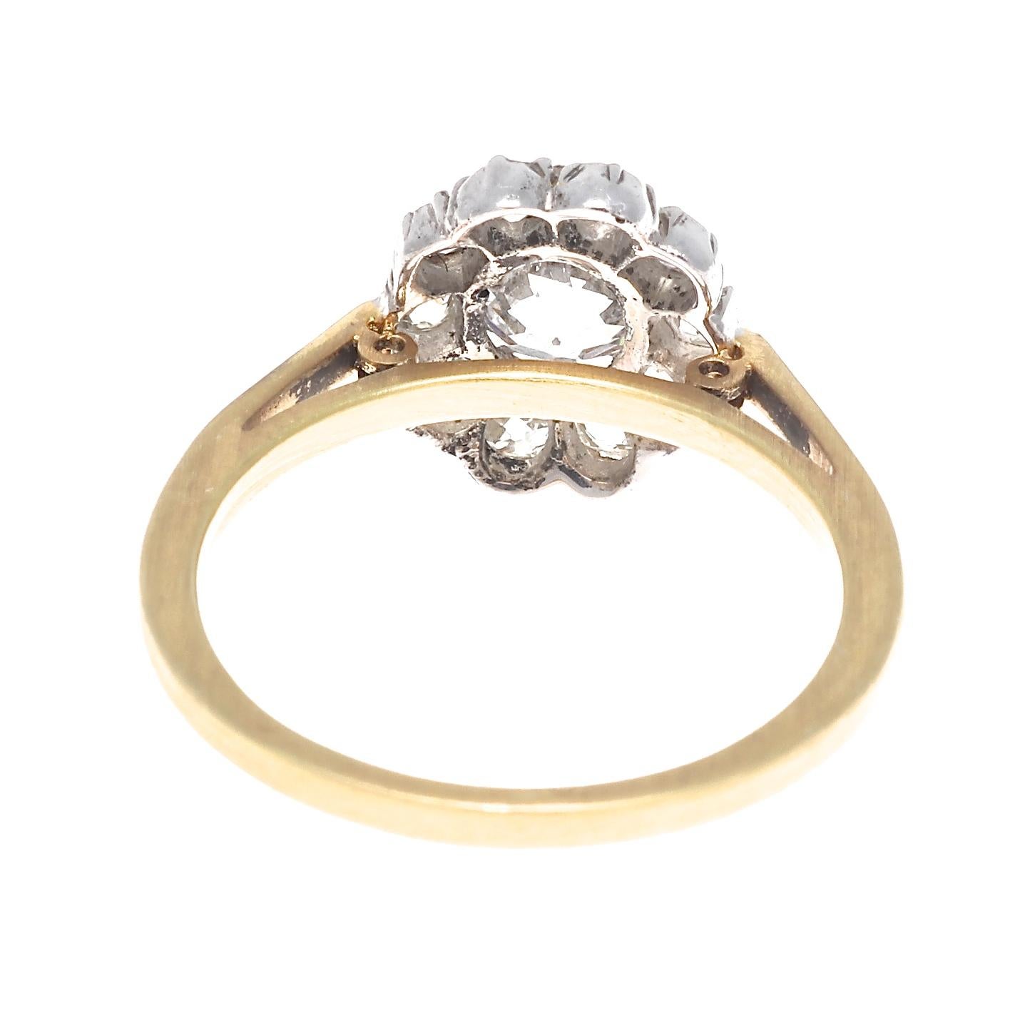Women's Victorian 0.94 Carat GIA Diamond Gold and Silver Engagement Ring