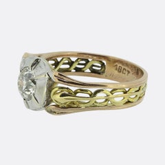 Viktorianischer 0,95 Karat Diamant Single Stone Ring