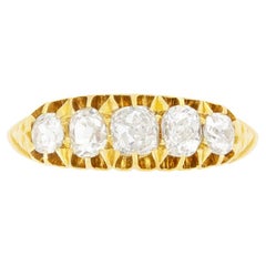 Victorian 0.95ct Diamond Five Stone Ring, hallmarked 1901