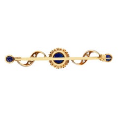 Victorian 0.95ct Sapphire and Diamond Brooch, c.1880s