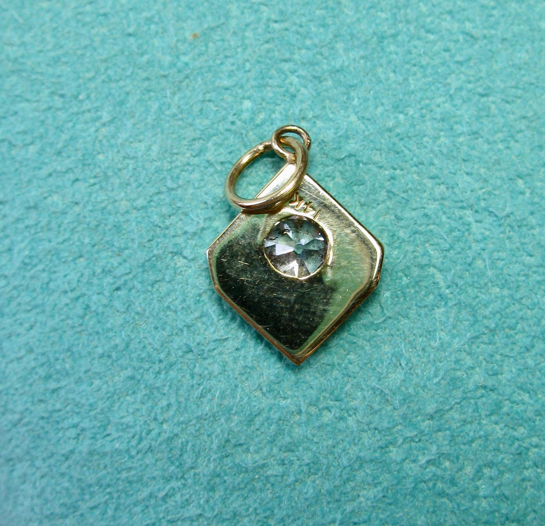 Victorian 1/2 Carat Old European Cut Diamond Solitaire Pendant I Color 14 Karat 3