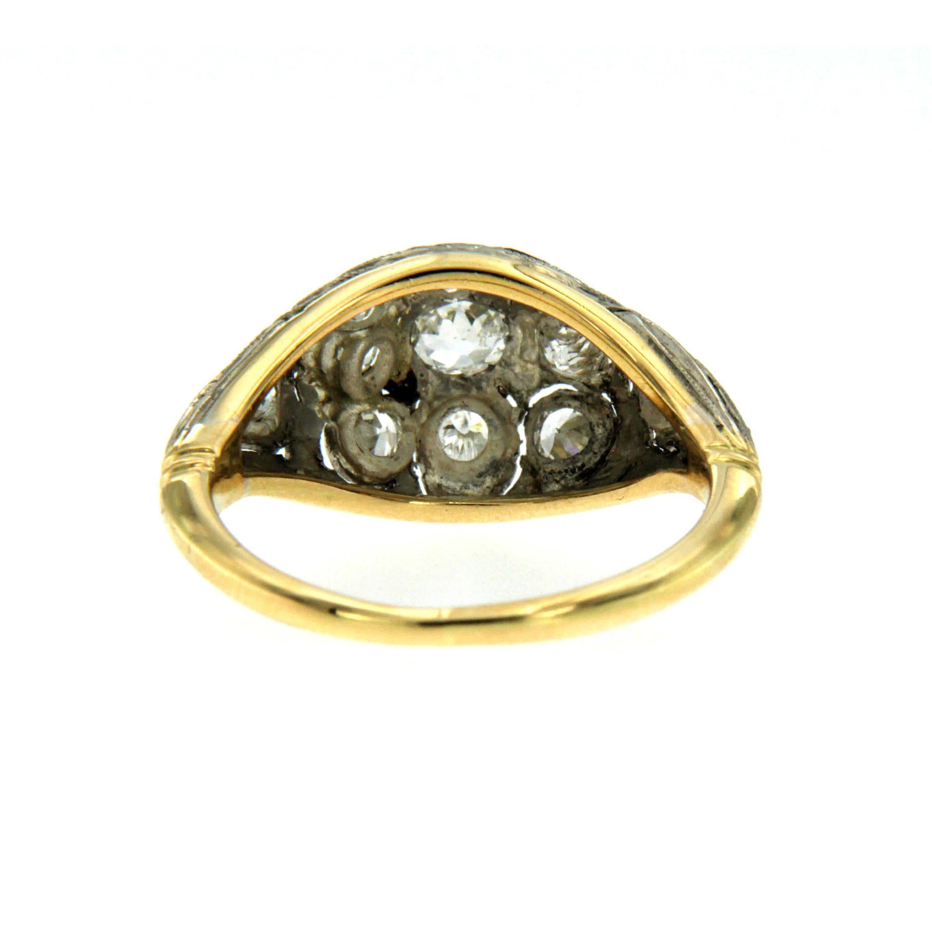 Victorian 1 Carat Diamond Filigree Gold Ring 1