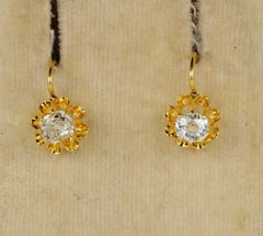 Victorian 1.0 Carat G VVS/VS Diamond Solitaire Earrings