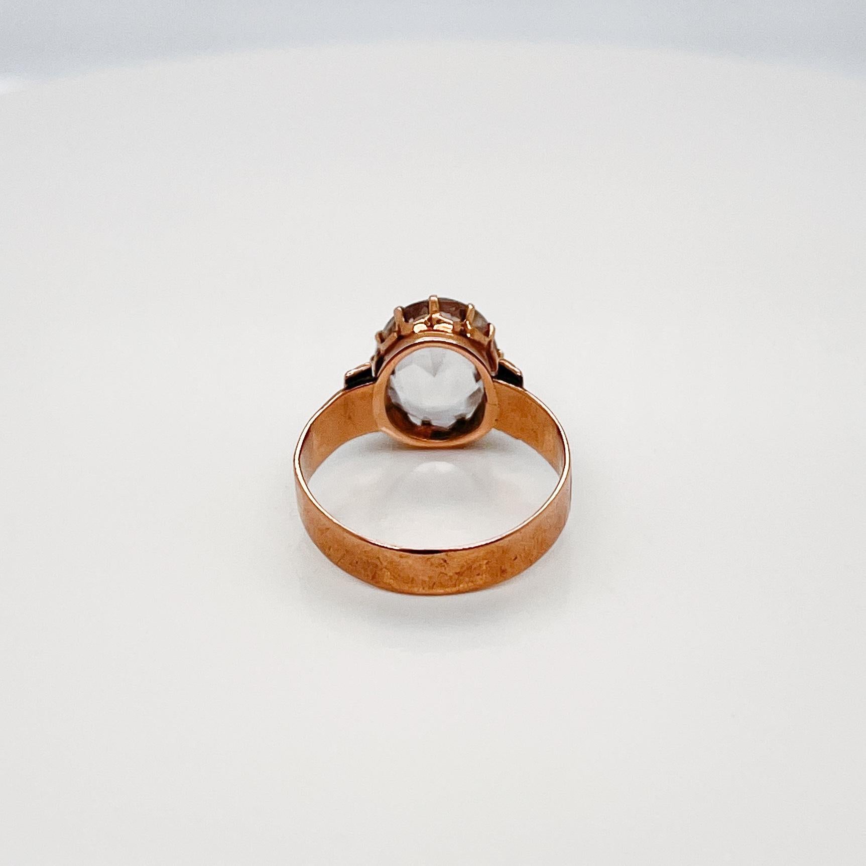 Victorian 10 Karat & Aquamarine Gemstone Ring For Sale 4