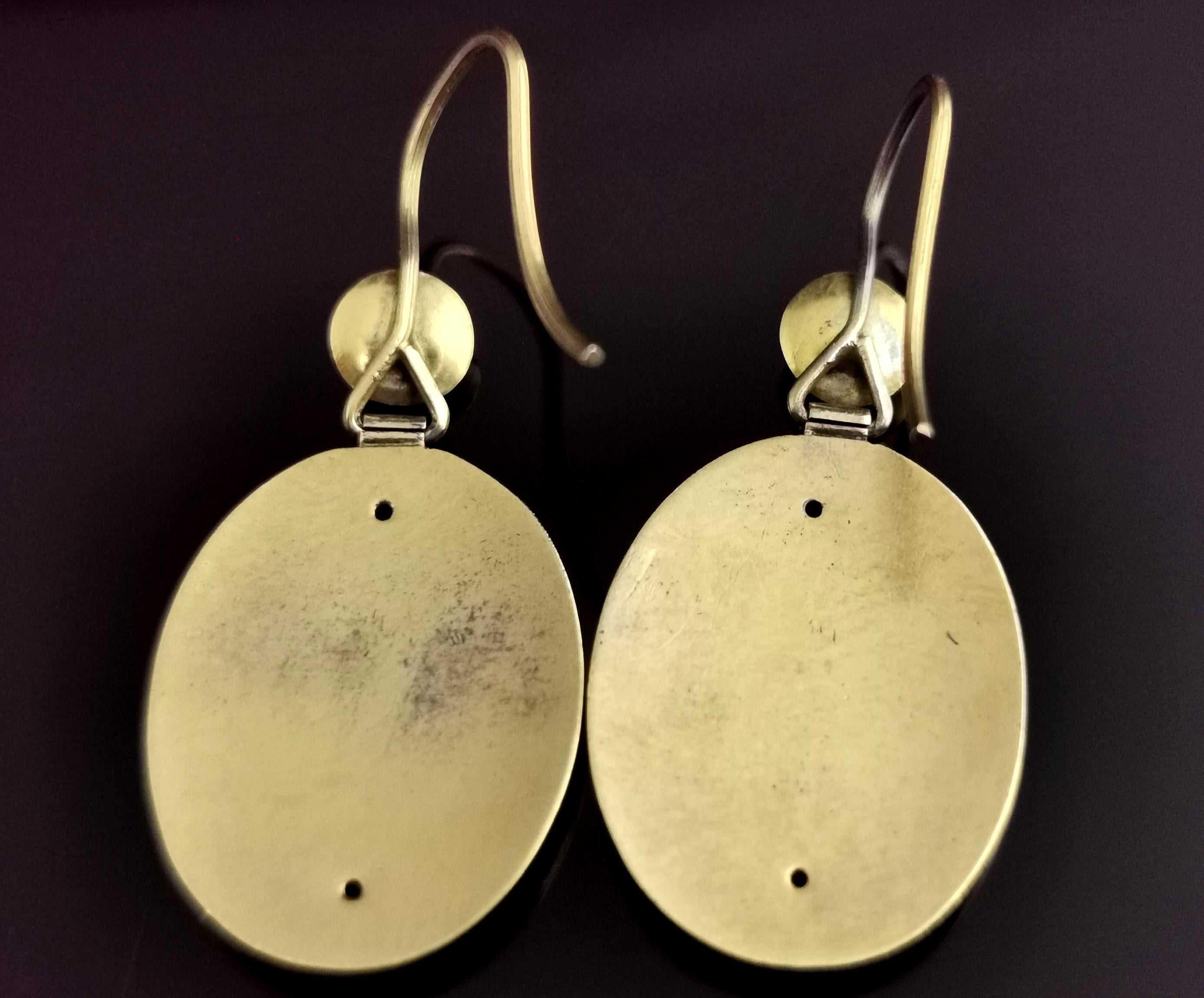 Victorian 10 Karat Gold Door Knocker Earrings, Drop Earrings 3