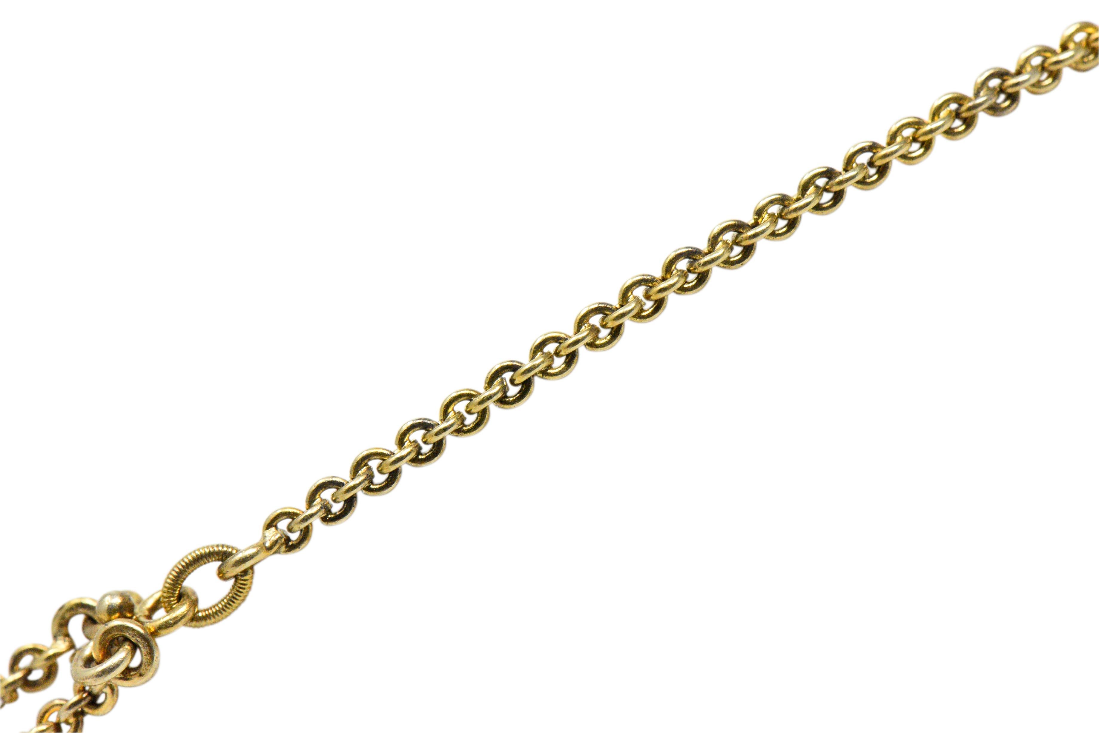 Victorian 10.00 Carat Aquamarine Seed Pearl 14 Karat Gold Swag Necklace 1