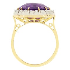 Victorian 10.00ct Amethyst and Diamond Ring, c.1900s