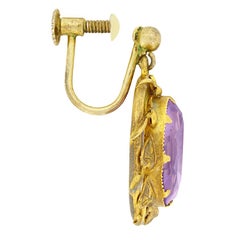 Victorian 10.00ct Amethyst Earrings, c.1880s