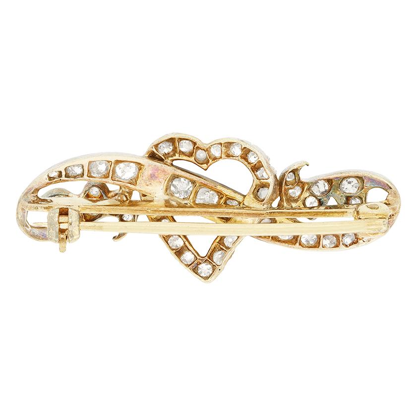 Viktorianische 1,00ct Diamant-Brosche, um 1880 im Zustand „Gut“ im Angebot in London, GB