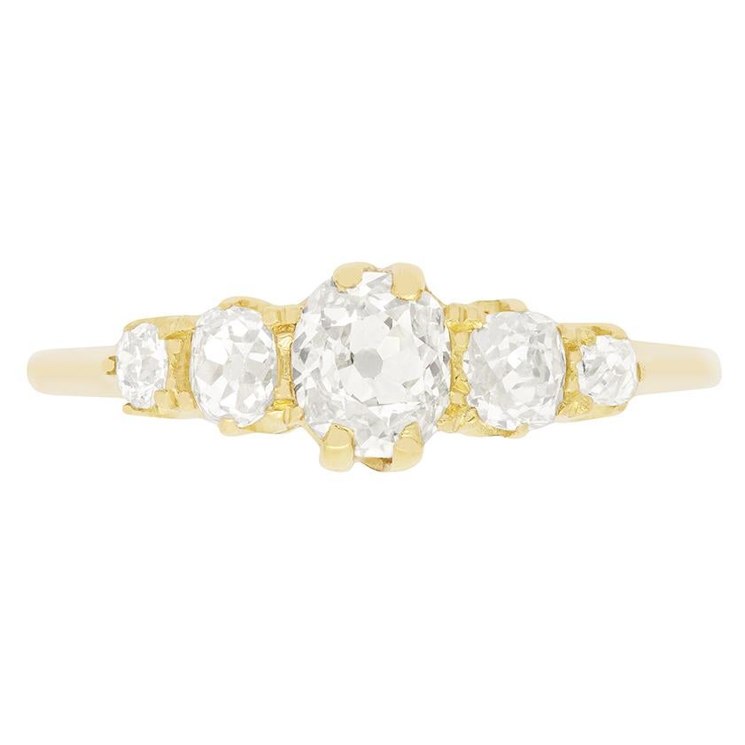 Victorian 1.00ct Diamond Five Stone Ring, c.1880s
