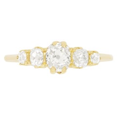 Victorian 1.00ct Diamond Five Stone Ring, c.1880s
