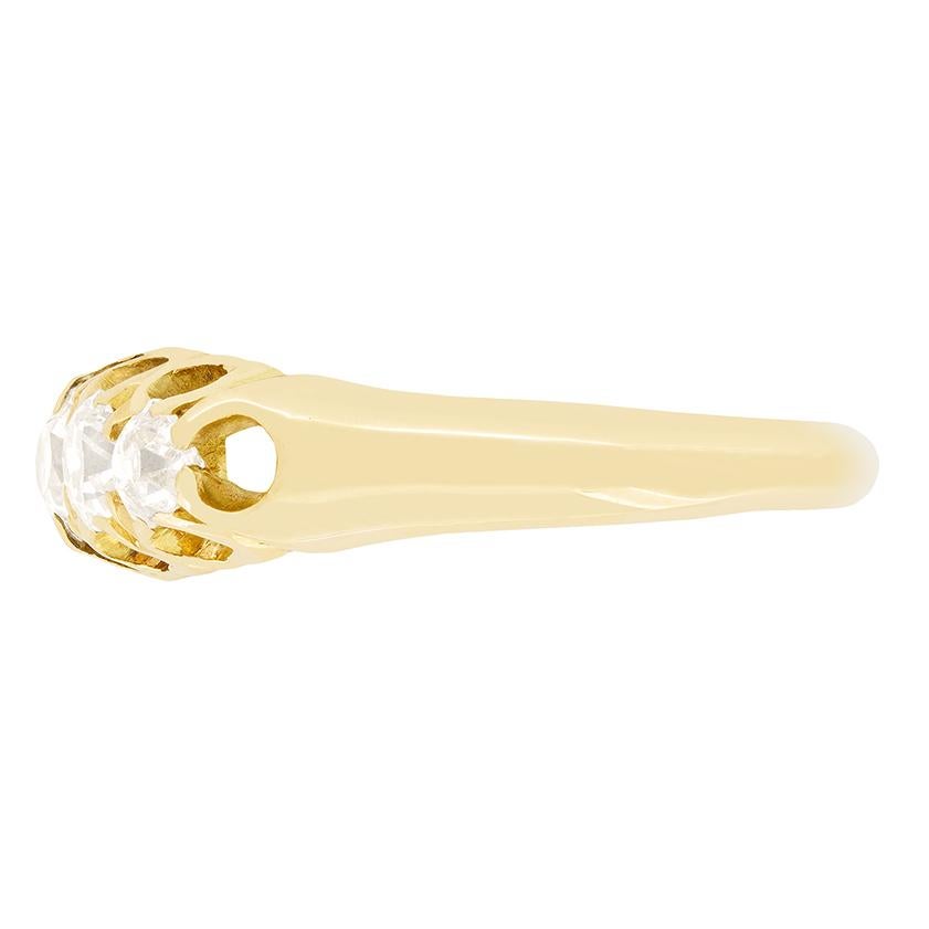 Vittoriano Anello vittoriano con cinque pietre di diamante da 1,00 ct, con marchio del 1886 in vendita