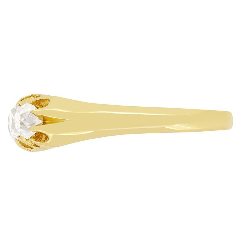 Vittoriano Anello vittoriano con cinque pietre di diamante da 1,00 ct, con marchio del 1891 in vendita