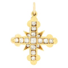 Victorian 1.00ct Diamond Maltese Cross Pendant, c.1860s