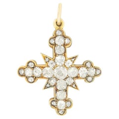 Victorian 1.00ct Diamond Maltese Cross Pendant, c.1860s