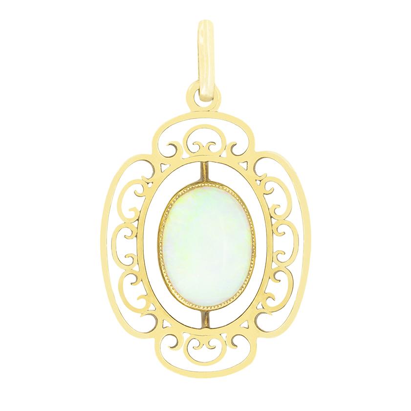 Vittoriano Ciondolo vittoriano in opale da 1,00ct, 1900 ca. in vendita