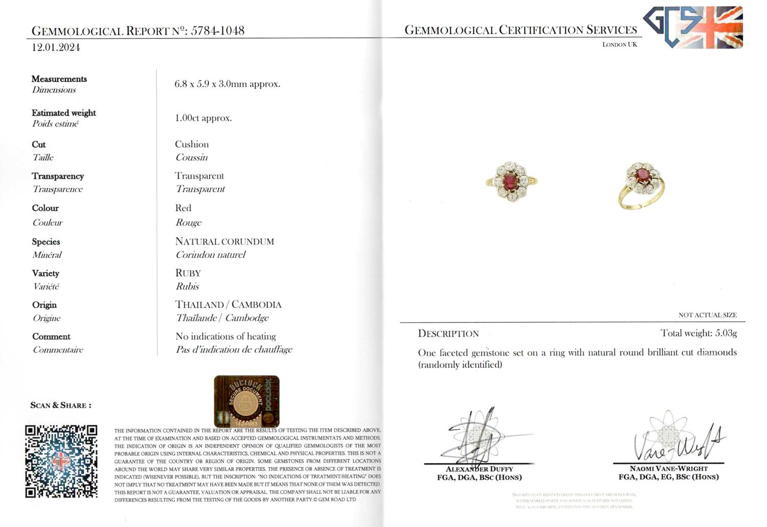 Bague victorienne en grappe de rubis et diamants de 1,00 carat, années 1880 en vente 1