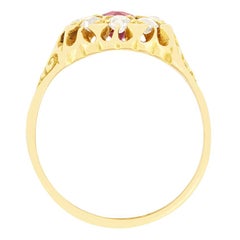 Victorian 0.50ct Ruby and Diamond Cluster Ring, hallmarked 1900
