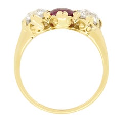 Victorian 1.00ct Ruby and Diamond Trilogy Ring, c.1880s