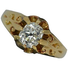 Victorian 1.02 Carat Old Cut Diamond 18 Carat Gold Solitaire Engagement Ring