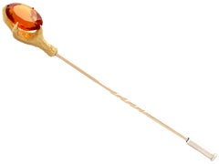 Victorian 10.28 Carat Citrine Yellow Gold Pin Brooch