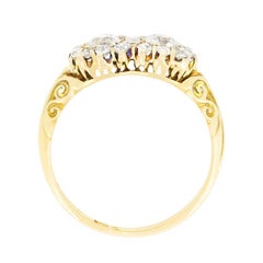 Victorian 1.04ct Diamond Double Cluster Ring, c.1880s