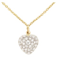 Victorian 1.05ct Diamond Heart Pendant, c.1880s