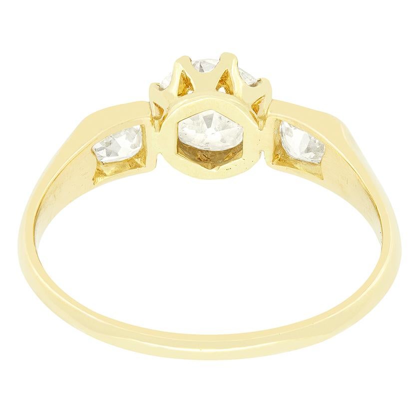 Anillo victoriano solitario de diamantes de 1,05 ct, c.1880 Corte europeo antiguo