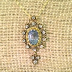 Victorian 10.79 Carat Natural Ceylon Sapphire Brooch or Pendant