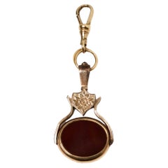 Victorian 10ct Gold Bloodstone & Carnelian Spinner Pendant