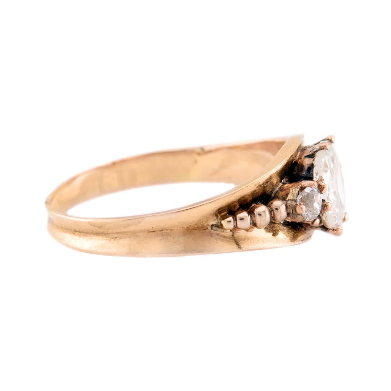 Vittoriano Anello di fidanzamento vittoriano con diamante GIA da 10k 1ct in vendita