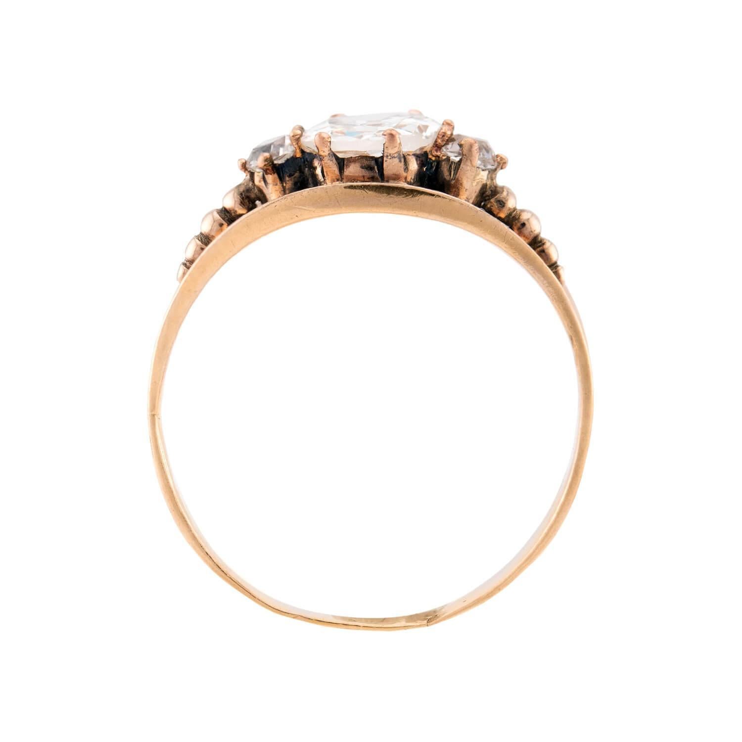 Taglio cuscino Anello di fidanzamento vittoriano con diamante GIA da 10k 1ct in vendita