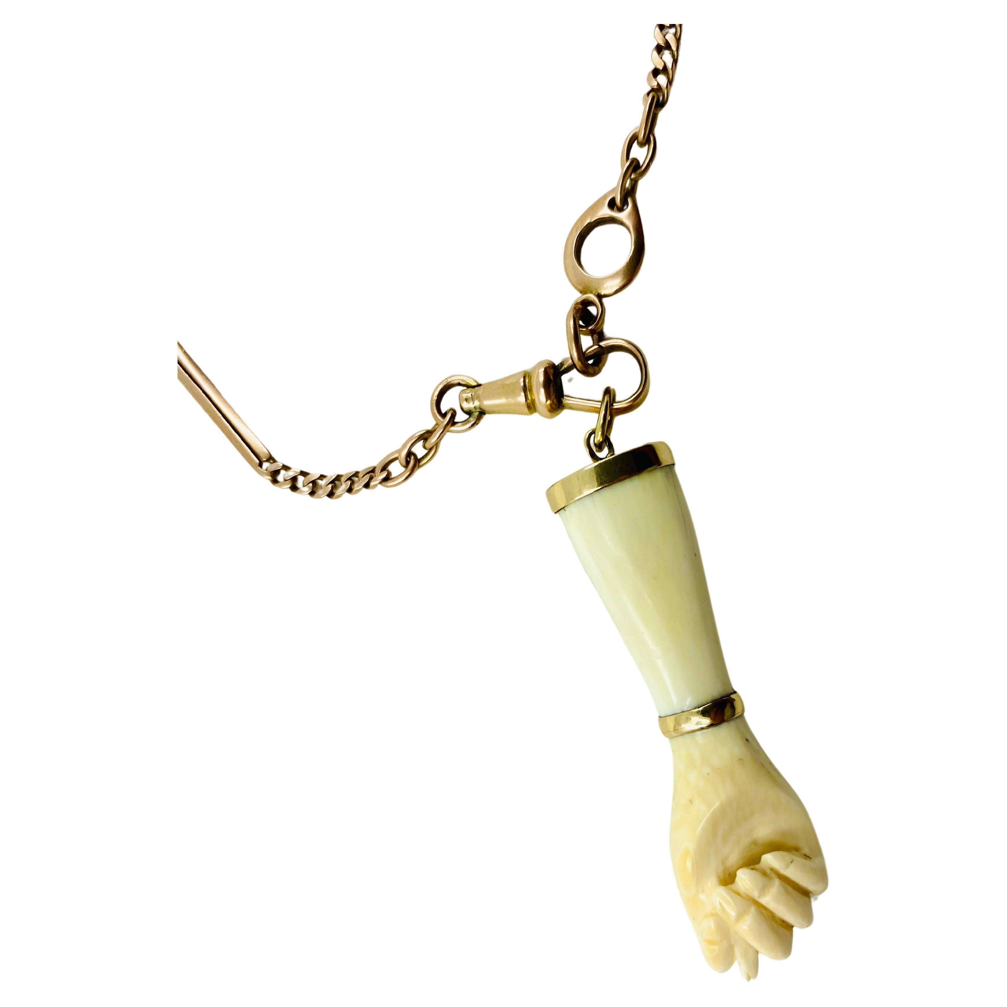 Collier victorien avec pendentif Figa sur chaîne en or 10k Unisexe en vente