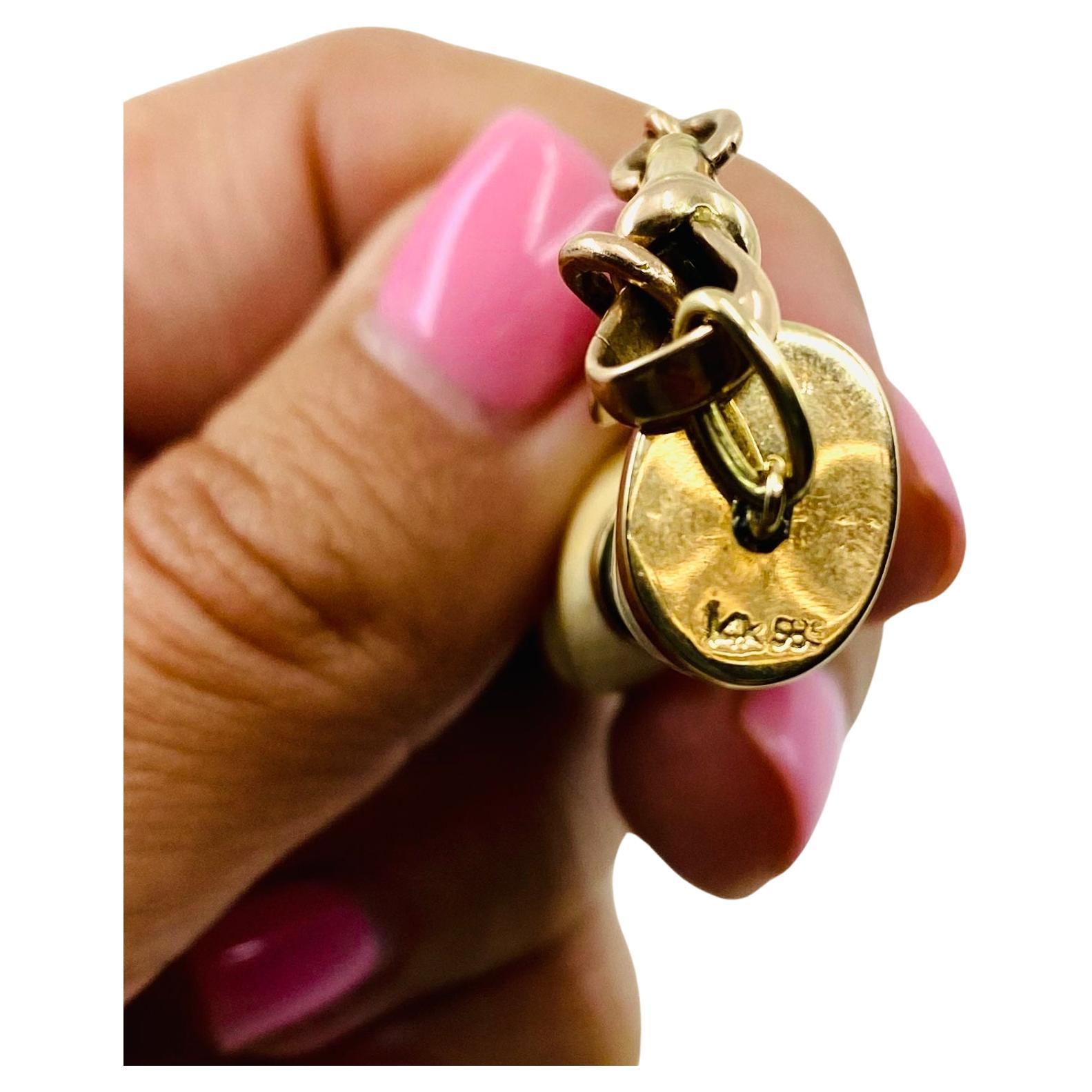 Collier victorien avec pendentif Figa sur chaîne en or 10k en vente 2