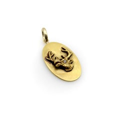 Victorian 10K Gold Elk Head BPOE Lodge Pendant Charm