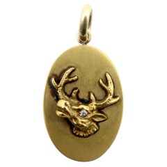 Victorian 10K Gold Elk Head BPOE Lodge Pendant Charm