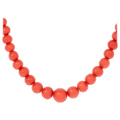Victorian 10k Graduated Coral Bead Necklace