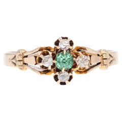 Victorian 10K Rose Gold Garnet Glass Doublet Ring