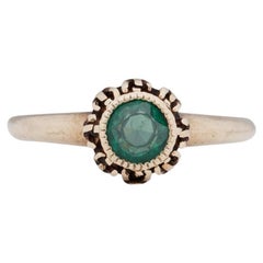 Victorian 10K Yellow Gold Antique Green Simulant Solitaire Fashion Ring