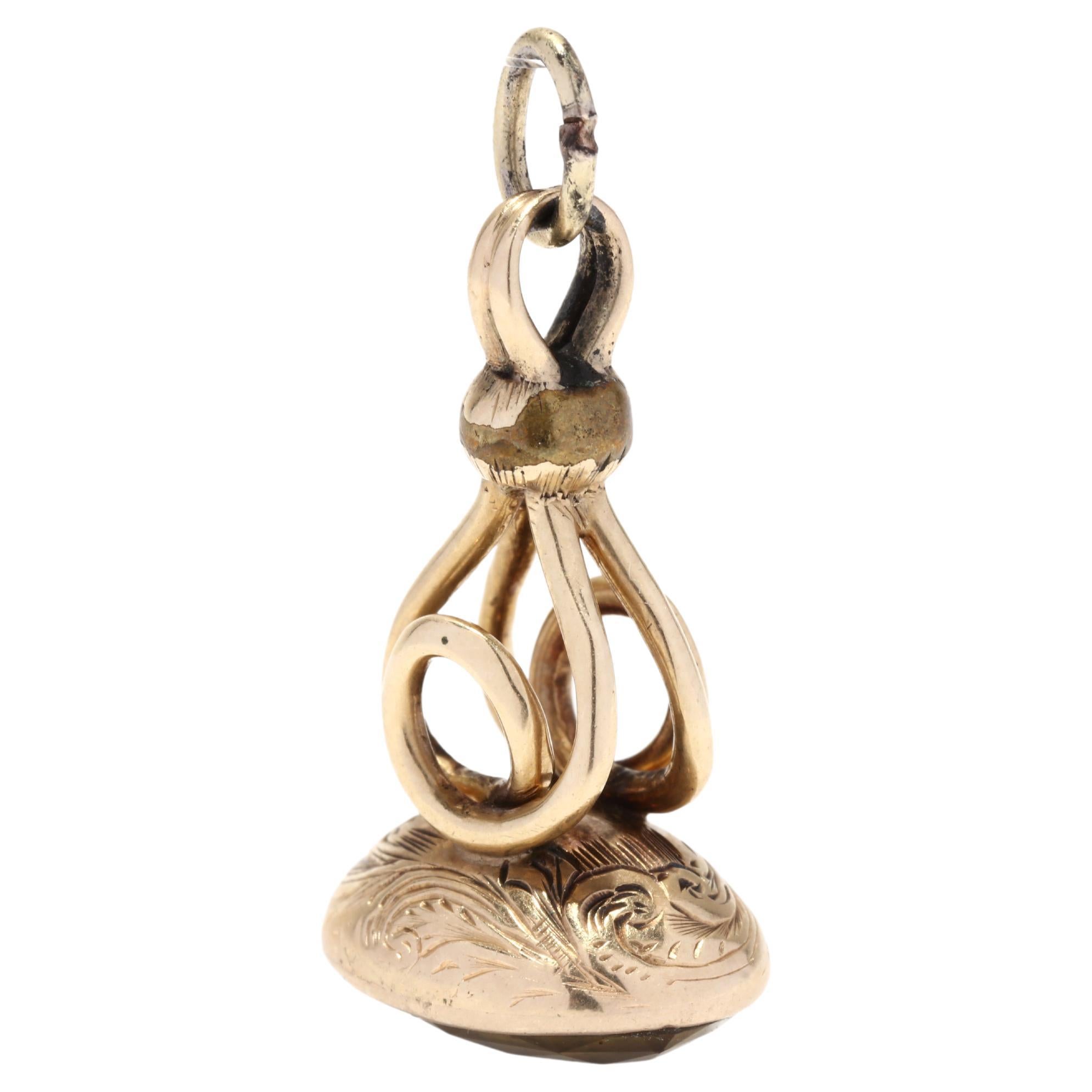 Victorian Swivel Doublesided Gold Watch Fob at 1stDibs