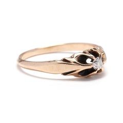 Victorian 10KT Yellow Gold & Diamond Belcher Engagement Ring