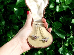 Victorian 1.10 Carat Ruby and Opal Diamond and Gold Bee Brooch
